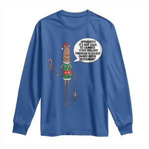 Marcus The Worm Christmas Meme Long Sleeve Shirt Locally Owned Greek Restaurant TS14 Royal Blue Print Your Wear