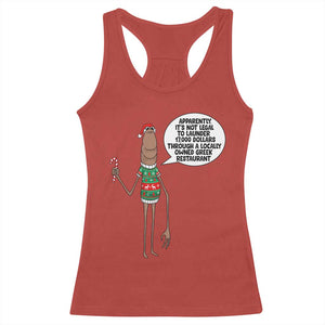 Marcus The Worm Christmas Meme Racerback Tank Top Locally Owned Greek Restaurant TS14 Red Print Your Wear