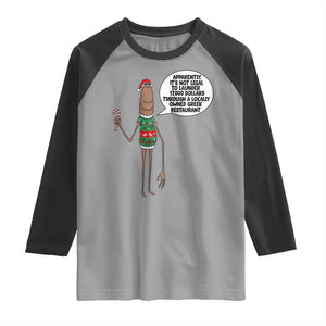 Marcus The Worm Christmas Meme Raglan Shirt Locally Owned Greek Restaurant TS14 Sport Gray Black Print Your Wear
