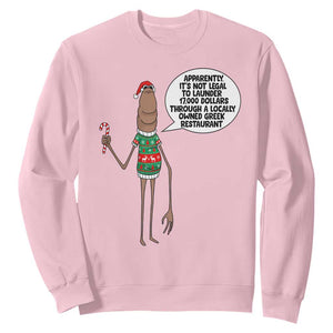 Marcus The Worm Christmas Meme Sweatshirt Locally Owned Greek Restaurant TS14 Light Pink Print Your Wear