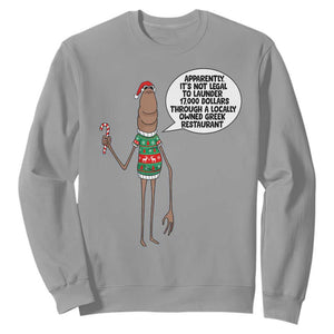 Marcus The Worm Christmas Meme Sweatshirt Locally Owned Greek Restaurant TS14 Sport Gray Print Your Wear