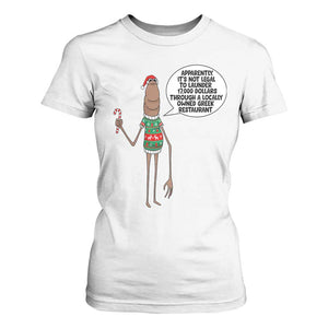 Marcus The Worm Christmas Meme T Shirt For Women Locally Owned Greek Restaurant TS14 White Print Your Wear