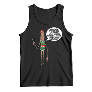 Marcus The Worm Christmas Meme Tank Top Locally Owned Greek Restaurant TS14 Black Print Your Wear