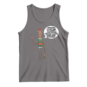 Marcus The Worm Christmas Meme Tank Top Locally Owned Greek Restaurant TS14 Deep Heather Print Your Wear