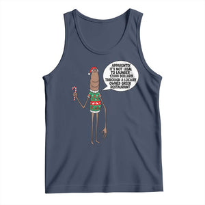 Marcus The Worm Christmas Meme Tank Top Locally Owned Greek Restaurant TS14 Navy Print Your Wear