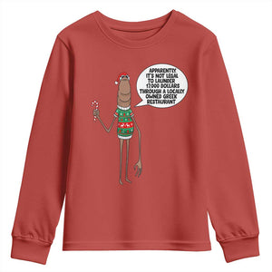 Marcus The Worm Christmas Meme Youth Sweatshirt Locally Owned Greek Restaurant TS14 Red Print Your Wear