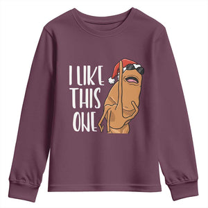 Marcus The Worm Christmas Meme Youth Sweatshirt I Like This One TS14 Maroon Print Your Wear