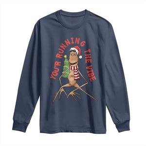 Marcus The Worm Christmas Meme Long Sleeve Shirt You Are Running The Vibe TS14 Navy Print Your Wear