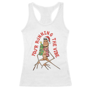 Marcus The Worm Christmas Meme Racerback Tank Top You Are Running The Vibe TS14 White Print Your Wear