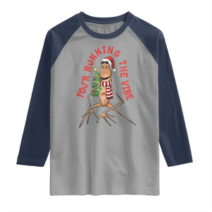 Marcus The Worm Christmas Meme Raglan Shirt You Are Running The Vibe TS14 Sport Gray Navy Print Your Wear