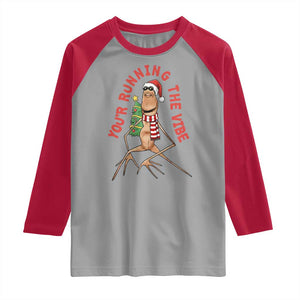 Marcus The Worm Christmas Meme Raglan Shirt You Are Running The Vibe TS14 Sport Gray Red Print Your Wear