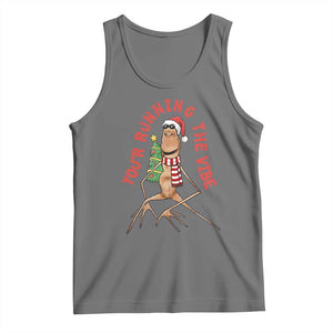 Marcus The Worm Christmas Meme Tank Top You Are Running The Vibe TS14 Black Heather Print Your Wear