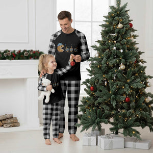 Funny Hanukkah Plaid Pajama Set Donut Chasing Flames Jewish - Print Your Wear