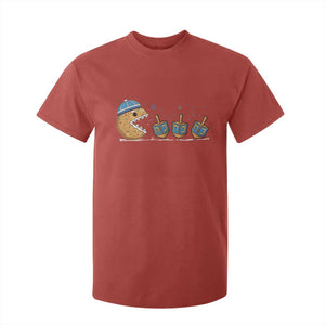 Funny Hanukkah T Shirt For Kid Donut Chasing Flames Jewish TS14 Red Print Your Wear
