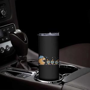 Funny Hanukkah Skinny Tumbler Donut Chasing Flames Jewish TS14 Print Your Wear