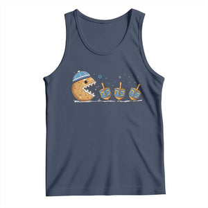 Funny Hanukkah Tank Top Donut Chasing Flames Jewish - Print Your Wear