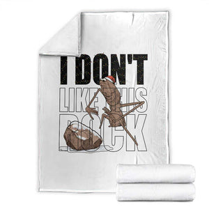 Marcus The Worm Christmas Meme Throw Blanket I Do Not Like This Rock Xmas TS14 White Print Your Wear