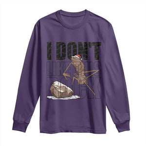 Marcus The Worm Christmas Meme Long Sleeve Shirt I Do Not Like This Rock Xmas TS14 Purple Print Your Wear