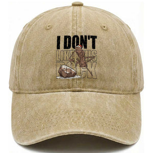 Marcus The Worm Christmas Meme Washed Cotton Baseball Cap I Do Not Like This Rock Xmas TS14 Washed Cap Universal Fit Khaki Print Your Wear