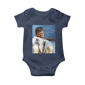 John F. Kennedy Smoking Smoker Baby Onesie If Not Us Who If Not Now When Quote TS14 Navy Print Your Wear