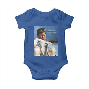 John F. Kennedy Smoking Smoker Baby Onesie If Not Us Who If Not Now When Quote TS14 Royal Blue Print Your Wear