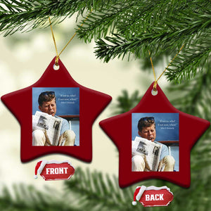 John F. Kennedy Smoking Smoker Ceramic Ornament If Not Us Who If Not Now When Quote TS14 Print Your Wear