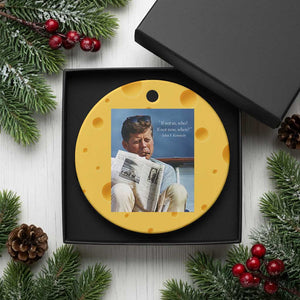 John F. Kennedy Smoking Smoker Ceramic Ornament If Not Us Who If Not Now When Quote TS14 1pc Yellow Cheese Print Your Wear