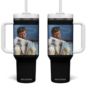 John F. Kennedy Smoking Smoker Tumbler With Handle If Not Us Who If Not Now When Quote TS14 One Size: 40 oz Black Print Your Wear