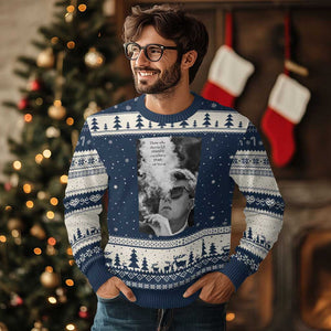 John F Kennedy Cigar Smoking Sunglasses Ugly Christmas Sweater Those Who Dare To Fail Miserably Can Achive Greatly TS14 Navy Beige Print Your Wear
