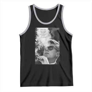 John F Kennedy Cigar Smoking Sunglasses Tank Top Those Who Dare To Fail Miserably Can Achive Greatly TS14 Black Athletic Heather Print Your Wear