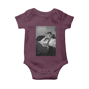 John F Kennedy Quote Baby Onesie American President History TS14 Maroon Print Your Wear