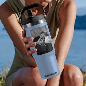 John F Kennedy Quote Flip Straw Tumbler American President History TS14 One Size: 30 oz Light Blue Print Your Wear
