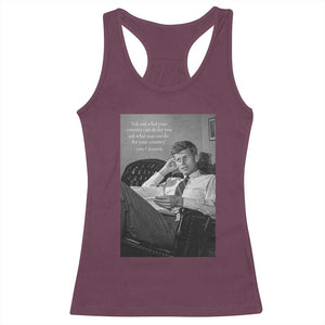 John F Kennedy Quote Racerback Tank Top American President History TS14 Maroon Print Your Wear