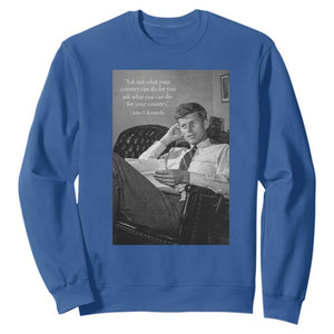 John F Kennedy Quote Sweatshirt American President History TS14 Royal Blue Print Your Wear