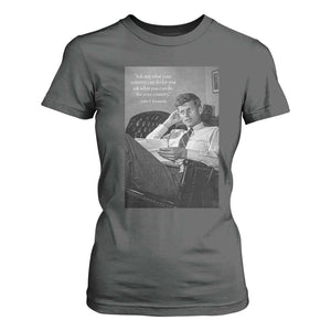 John F Kennedy Quote T Shirt For Women American President History TS14 Dark Heather Print Your Wear