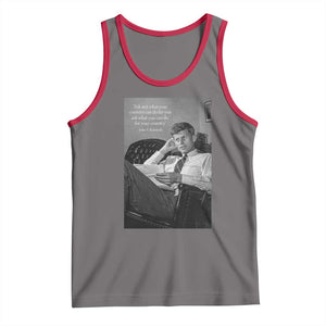 John F Kennedy Quote Tank Top American President History TS14 Deep Heather Red Print Your Wear