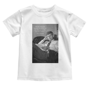 John F Kennedy Quote Toddler T Shirt American President History TS14 White Print Your Wear