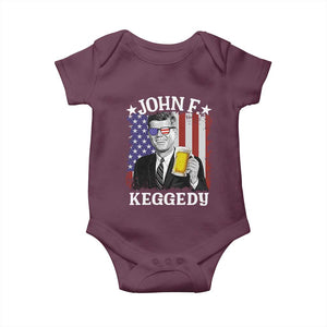 John F Kennedy Baby Onesie 4th of July America Flag Beer TS14 Maroon Print Your Wear
