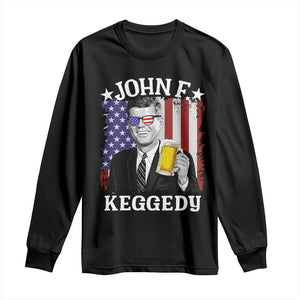 John F Kennedy Long Sleeve Shirt 4th of July America Flag Beer TS14 Black Print Your Wear