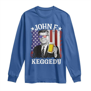 John F Kennedy Long Sleeve Shirt 4th of July America Flag Beer TS14 Royal Blue Print Your Wear