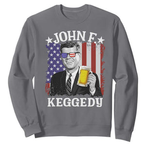 John F Kennedy Sweatshirt 4th of July America Flag Beer TS14 Charcoal Print Your Wear