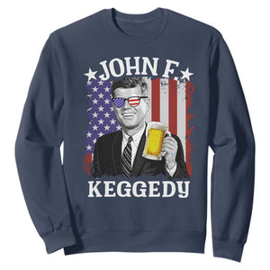 John F Kennedy Sweatshirt 4th of July America Flag Beer TS14 Navy Print Your Wear