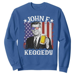 John F Kennedy Sweatshirt 4th of July America Flag Beer TS14 Royal Blue Print Your Wear