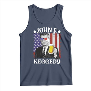 John F Kennedy Tank Top 4th of July America Flag Beer TS14 Navy Print Your Wear