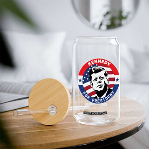 John F Kennedy US President American History Glass Can TS14 Print Your Wear