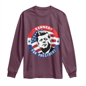 John F Kennedy US President American History Long Sleeve Shirt TS14 Maroon Print Your Wear