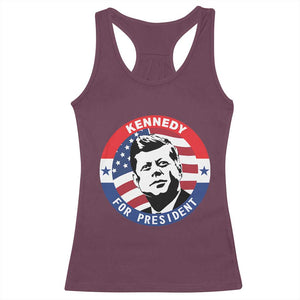 John F Kennedy US President American History Racerback Tank Top TS14 Maroon Print Your Wear