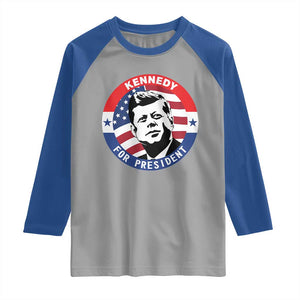 John F Kennedy US President American History Raglan Shirt TS14 Sport Gray Royal Print Your Wear