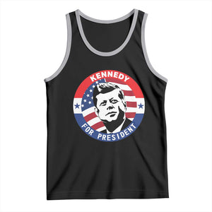 John F Kennedy US President American History Tank Top TS14 Black Athletic Heather Print Your Wear
