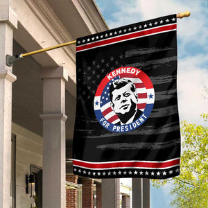 John F Kennedy US President American History Garden Flag TS14 Distressed Black Red Print Your Wear